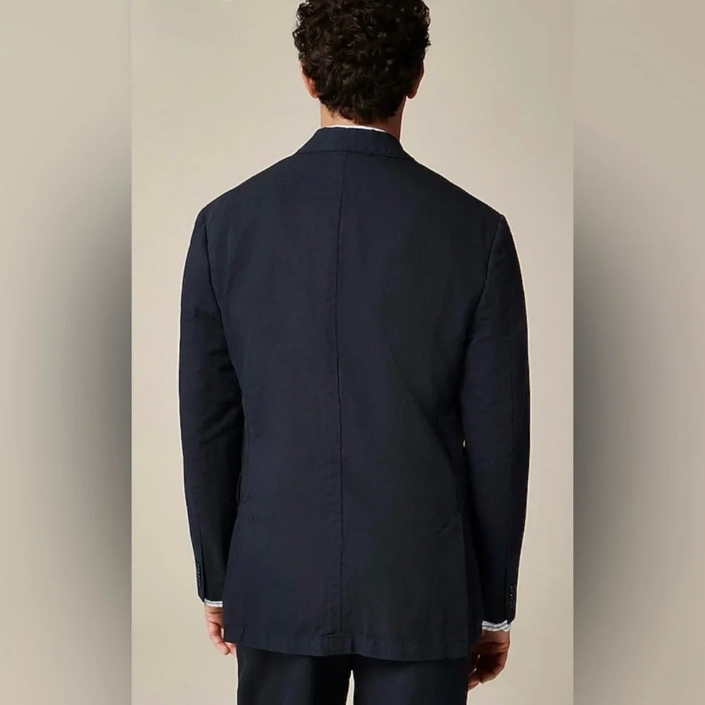 NWT J. Crew Crosby Classic-fit Suit jacket Italian Cotton-linen Indigo